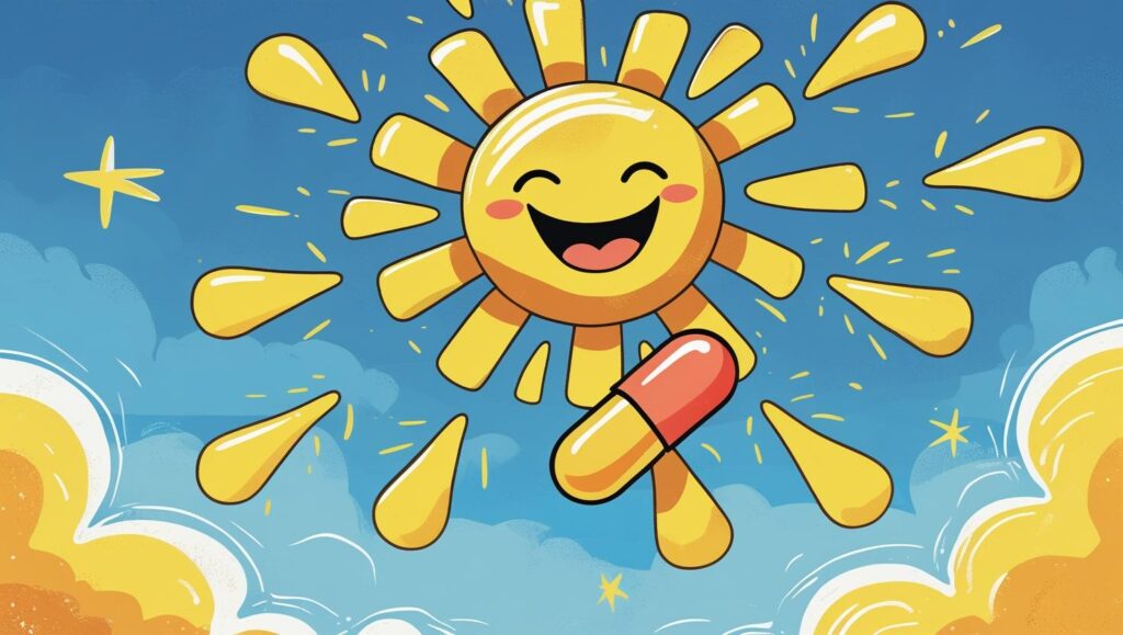 vitamine d et soleil souriant