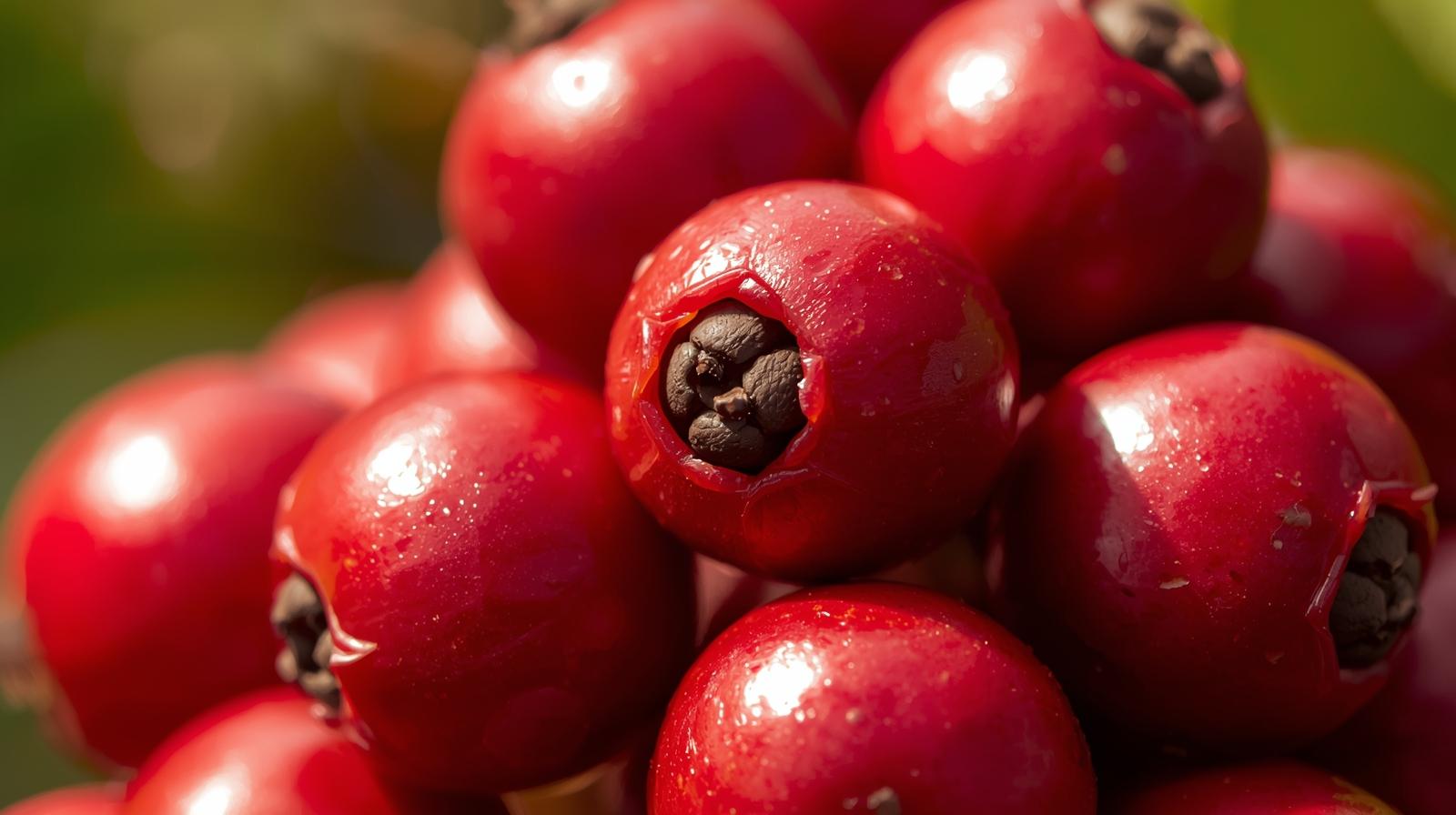 Fruit guarana particulièrement concentré en caféine naturelle.